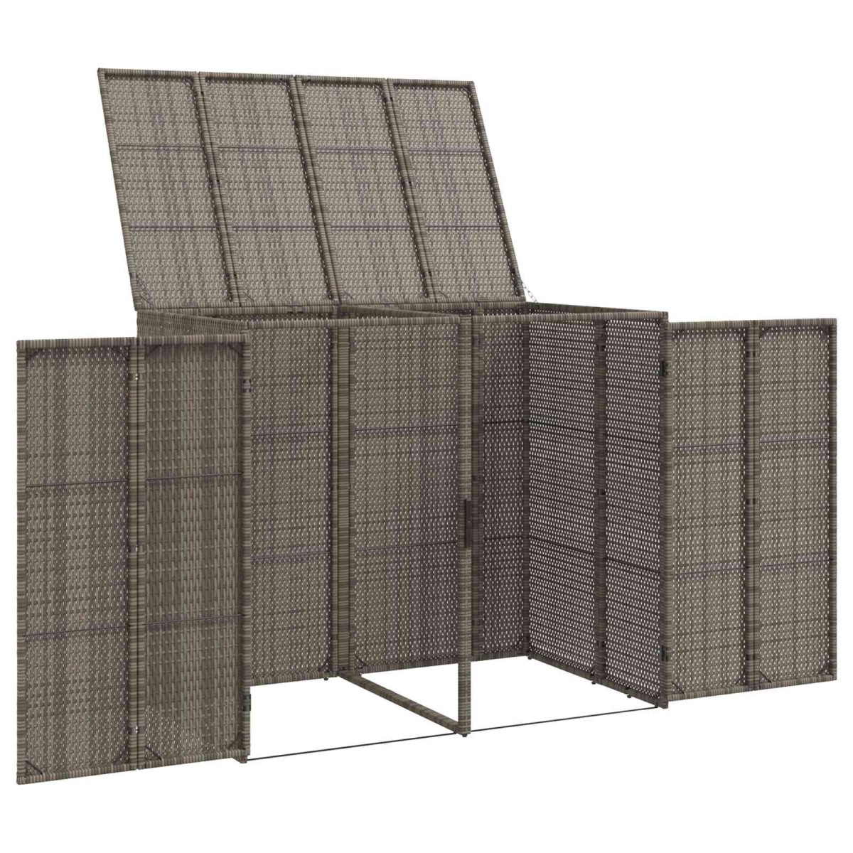 vidaXL Κουτί Κάδου Σκύλου 2 τμχ. Γκρι 130 x 80 x 115 εκ. Πολυαιθυλένιο