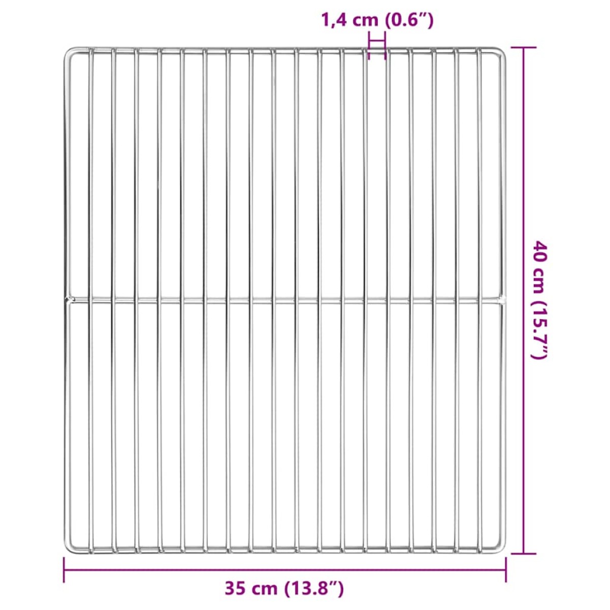 vidaXL Σχάρα ψησίματος Ασημί 40 x 35 εκ. Ανοξείδωτο ατσάλι