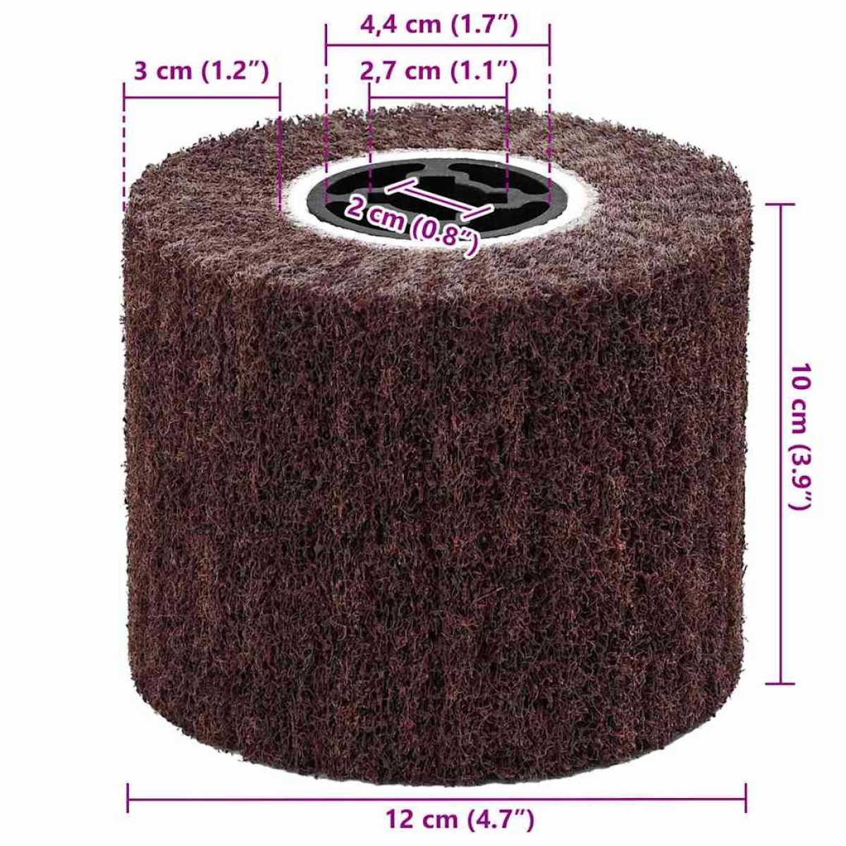 vidaXL Λειαντικοί Ρολοί 3 τμχ. Καφέ 12 x 12 x 10 εκ. Συνθετικές ίνες