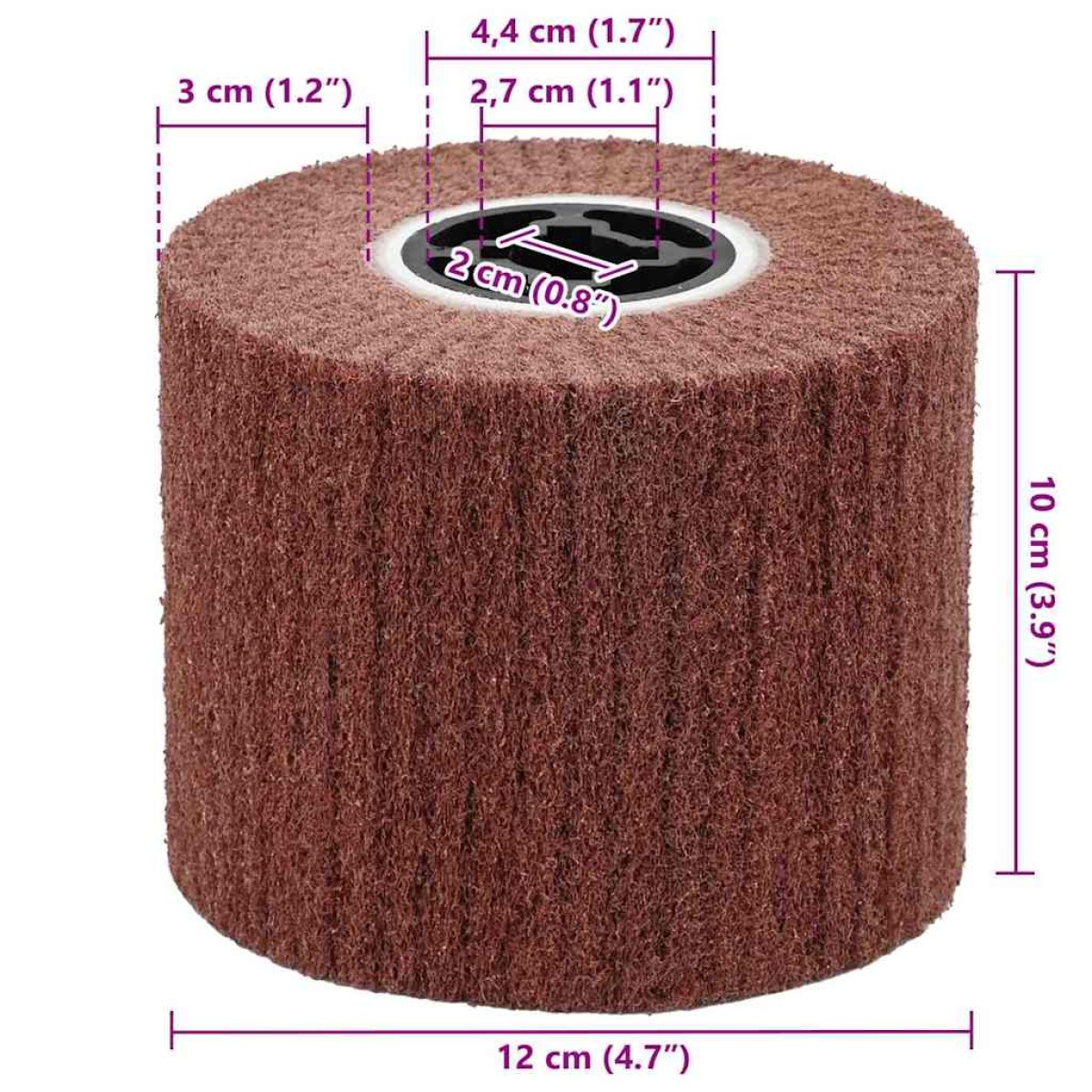 vidaXL Λειαντικοί Ρολοί 3 τμχ. Καφέ 12 x 12 x 10 εκ. Συνθετικές ίνες