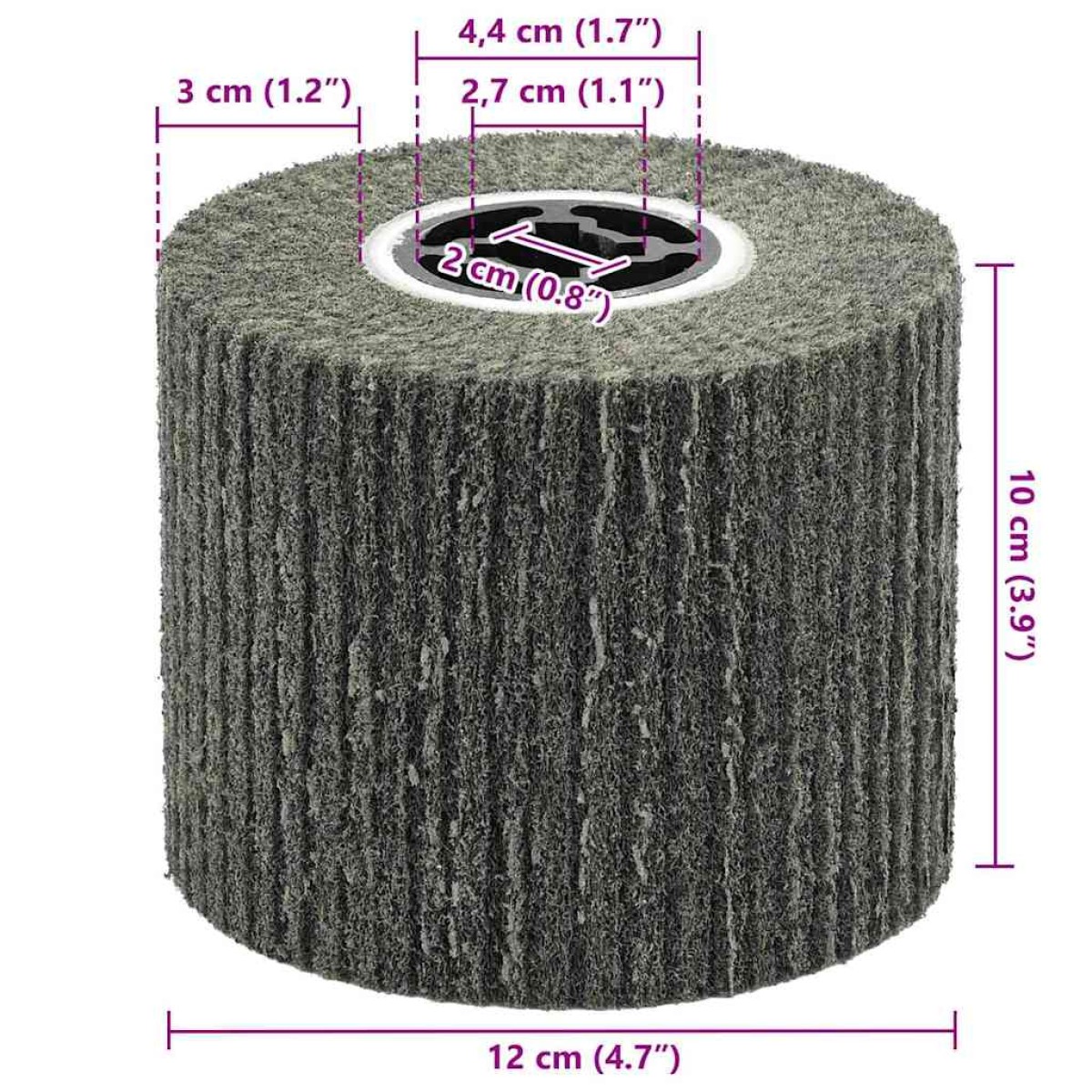 vidaXL Λειαντικοί Ρολοί 3 τμχ. Μαύρο 12 x 12 x 10 εκ. Συνθετικές ίνες