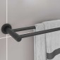 vidaXL Ράφι Πετσέτας Μαύρο 61 x 14,5 x 5 εκ Ανοξείδωτο ατσάλι