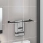 vidaXL Ράφι Πετσέτας Μαύρο 61 x 14,5 x 5 εκ Ανοξείδωτο ατσάλι