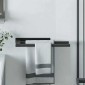 vidaXL Ράφι Πετσέτας Μαύρο 40 x 9 x 4 εκ Ανοξείδωτο ατσάλι