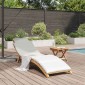 vidaXL Καλοκαιρινή Ξαπλώστρα Καφέ 198 x 55 x 58,5 εκ Στερεό Ξύλο Τίκ