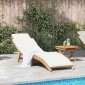 vidaXL Καλοκαιρινή Ξαπλώστρα Καφέ 198 x 55 x 58,5 εκ Στερεό Ξύλο Τίκ