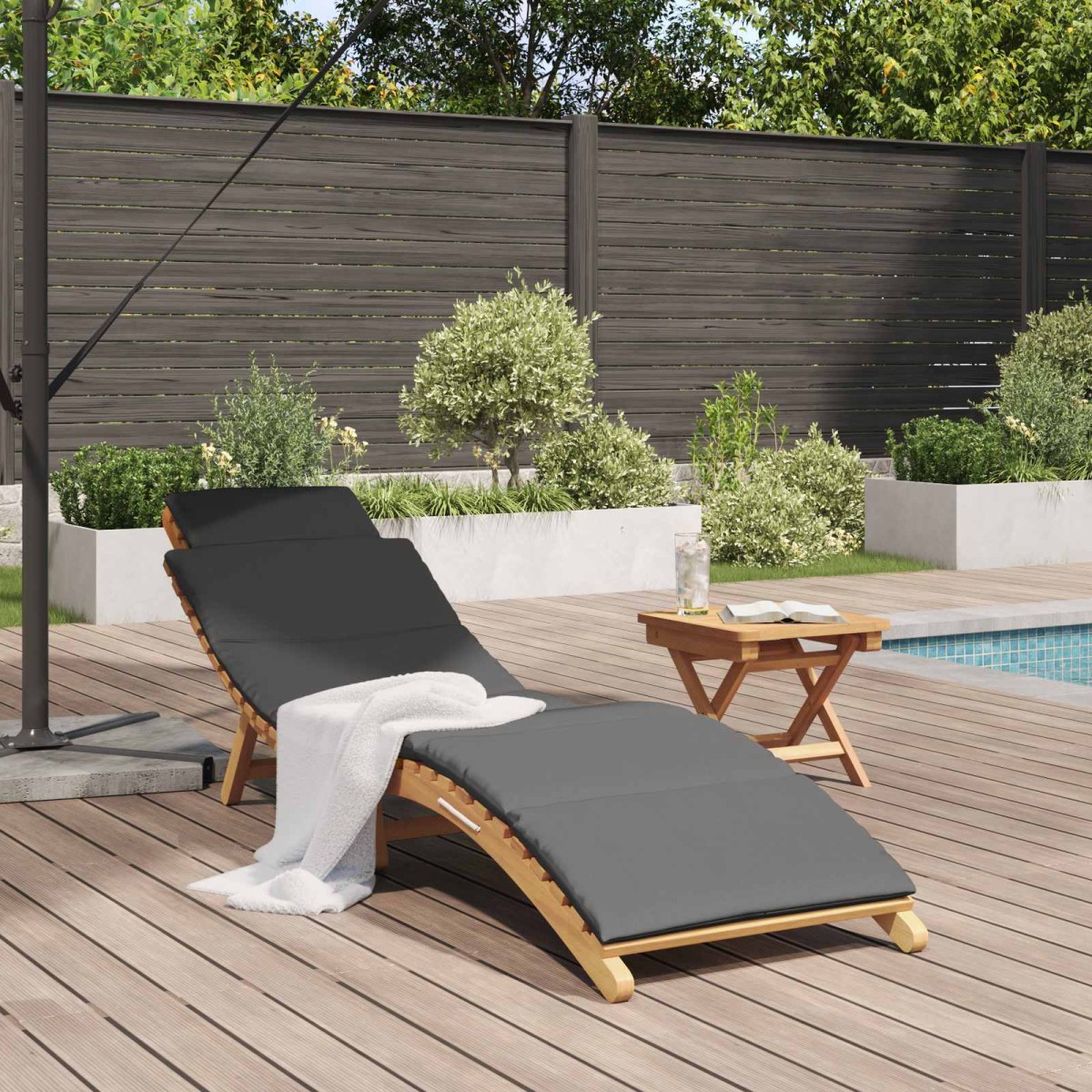 vidaXL Καλοκαιρινή Ξαπλώστρα Καφέ 198 x 55 x 58,5 εκ Στερεό Ξύλο Τίκ