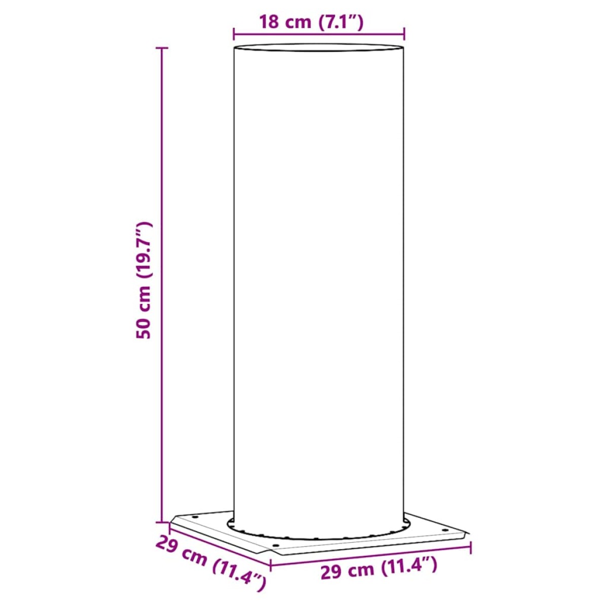 vidaXL Επέκταση Κεφαλής Καμινάδας Ασημί 29 x 29 x 50 εκ.