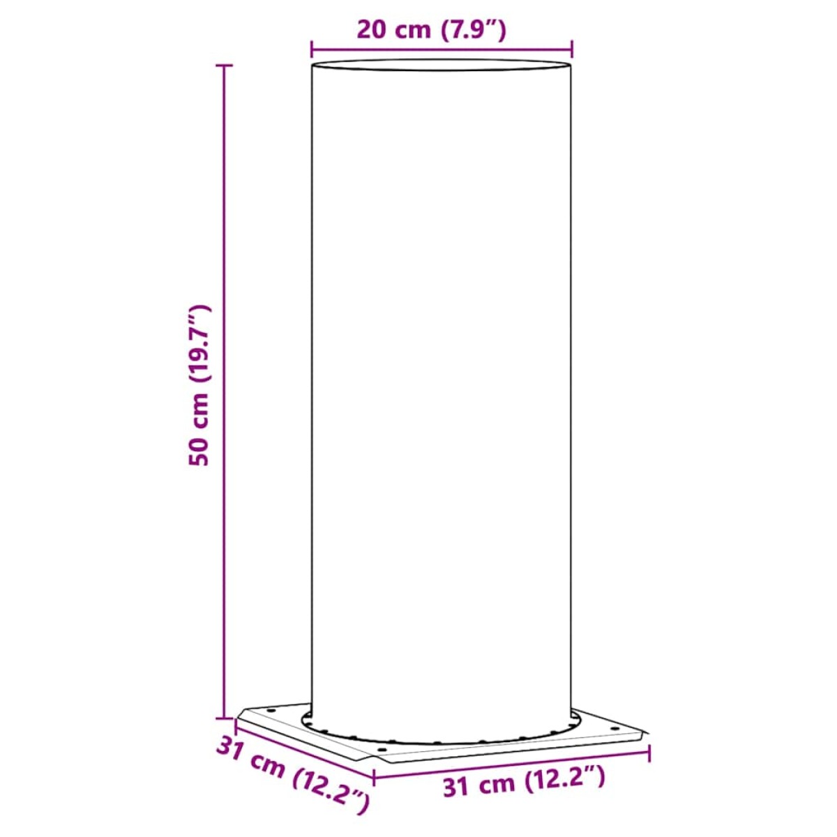 vidaXL Επέκταση Κεφαλής Καμινάδας Ασημί 31 x 31 x 50 εκ.