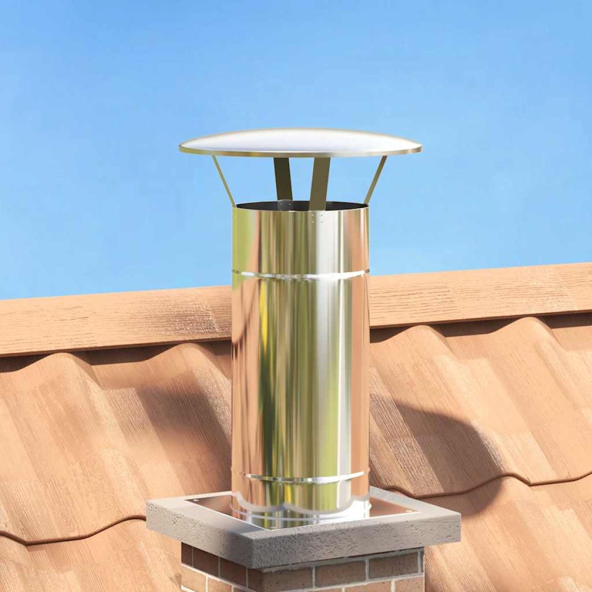 vidaXL Κάλυμμα Βροχής Καμινάδας Ασημί 35 x 35 x 20 εκ