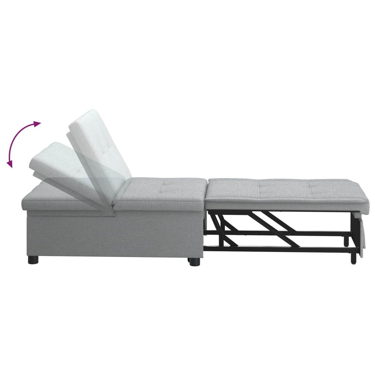 vidaXL Καναπές Κρεβάτι Ανοιχτό γκρι 194 x 50 x 82 εκ. ύφασμα
