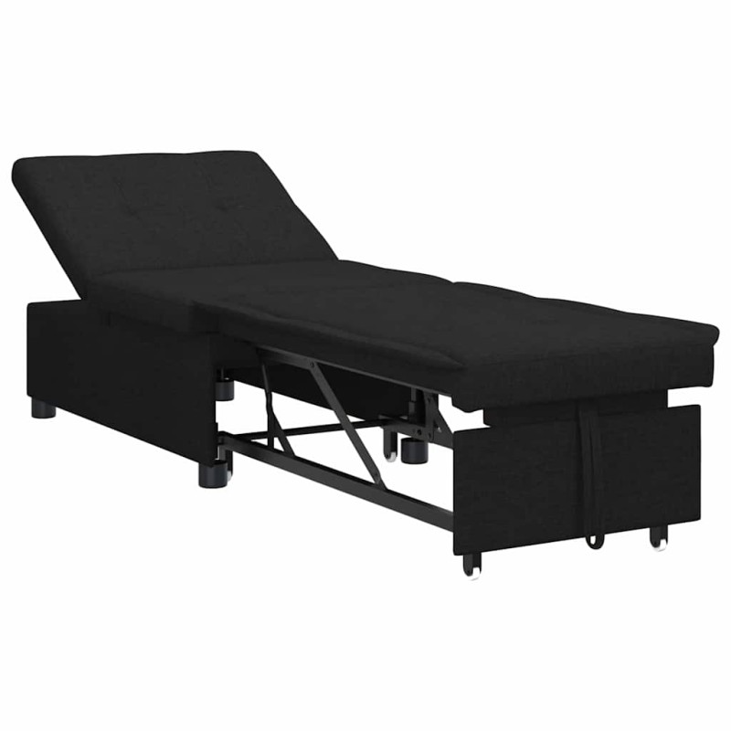 vidaXL Καναπές Κρεβάτι Μαύρο 194 x 50 x 82 εκ. ύφασμα