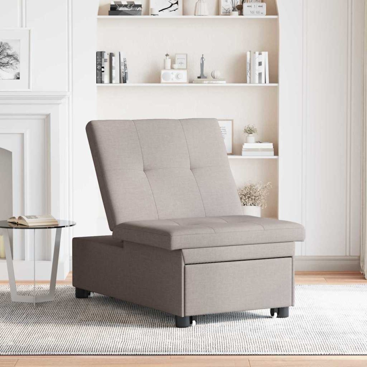 vidaXL Καναπές Κρεβάτι Taupe 194 x 50 x 82 εκ. ύφασμα