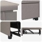 vidaXL Καναπές Κρεβάτι Taupe 194 x 50 x 82 εκ. ύφασμα