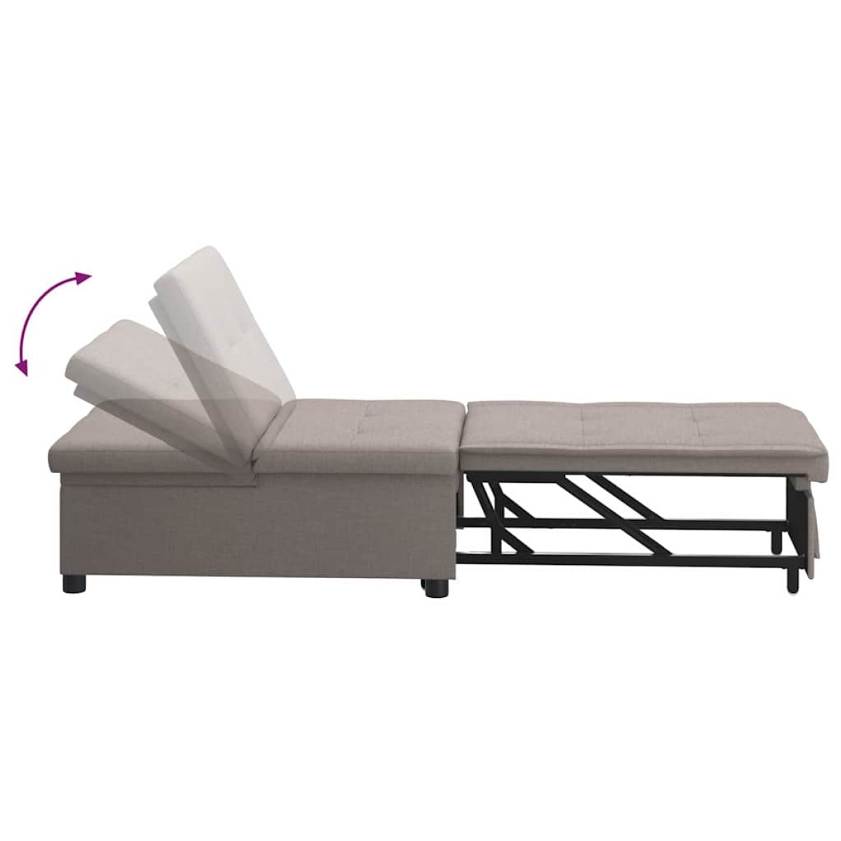 vidaXL Καναπές Κρεβάτι Taupe 194 x 50 x 82 εκ. ύφασμα