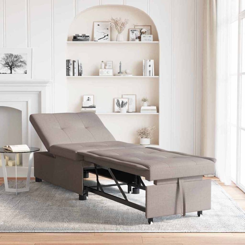 vidaXL Καναπές Κρεβάτι Taupe 194 x 50 x 82 εκ. ύφασμα