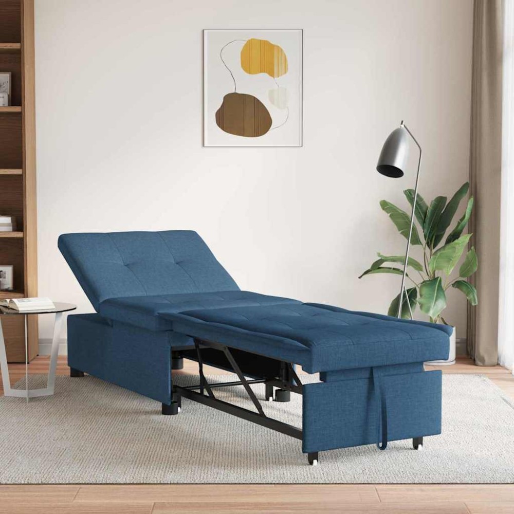 vidaXL Καναπές Κρεβάτι Μπλε 194 x 50 x 82 εκ. ύφασμα