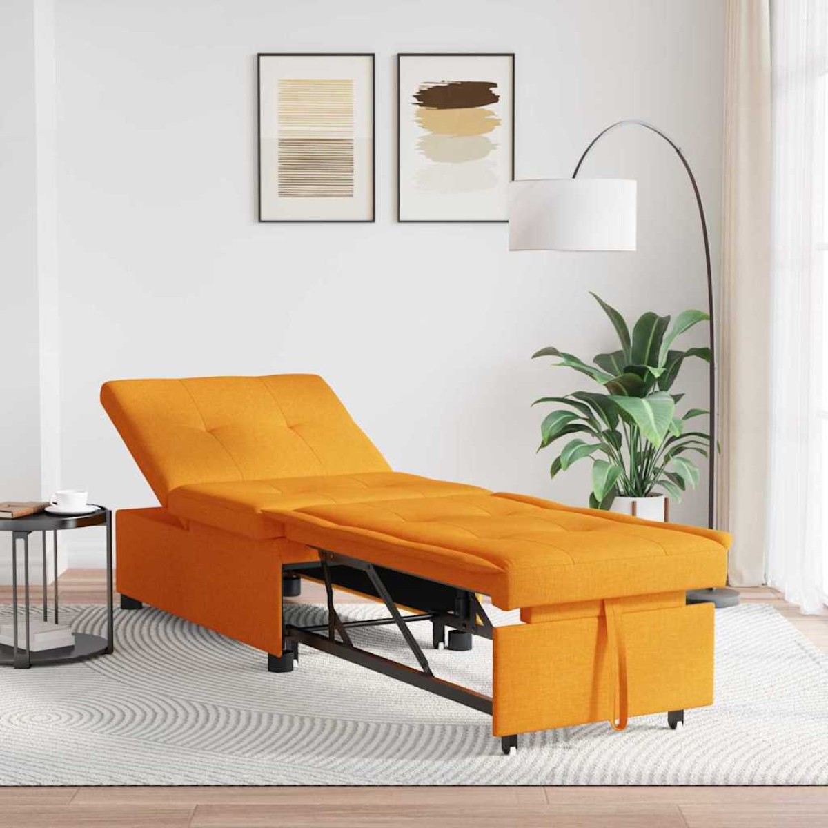 vidaXL Καναπές Κρεβάτι Σκούρο κίτρινο 194 x 50 x 82 εκ. ύφασμα