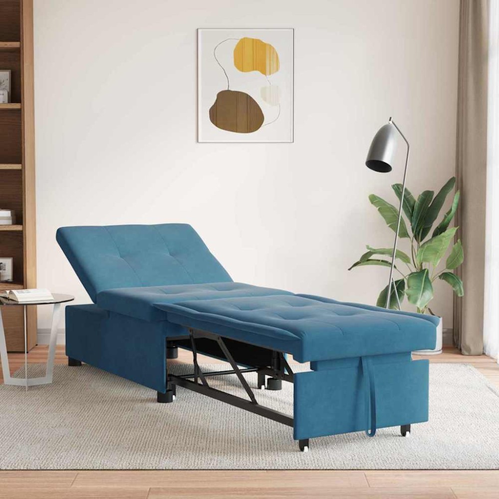 vidaXL Κρεβάτι καναπές Μπλε 194 x 67 x 82 εκ Βελούδο
