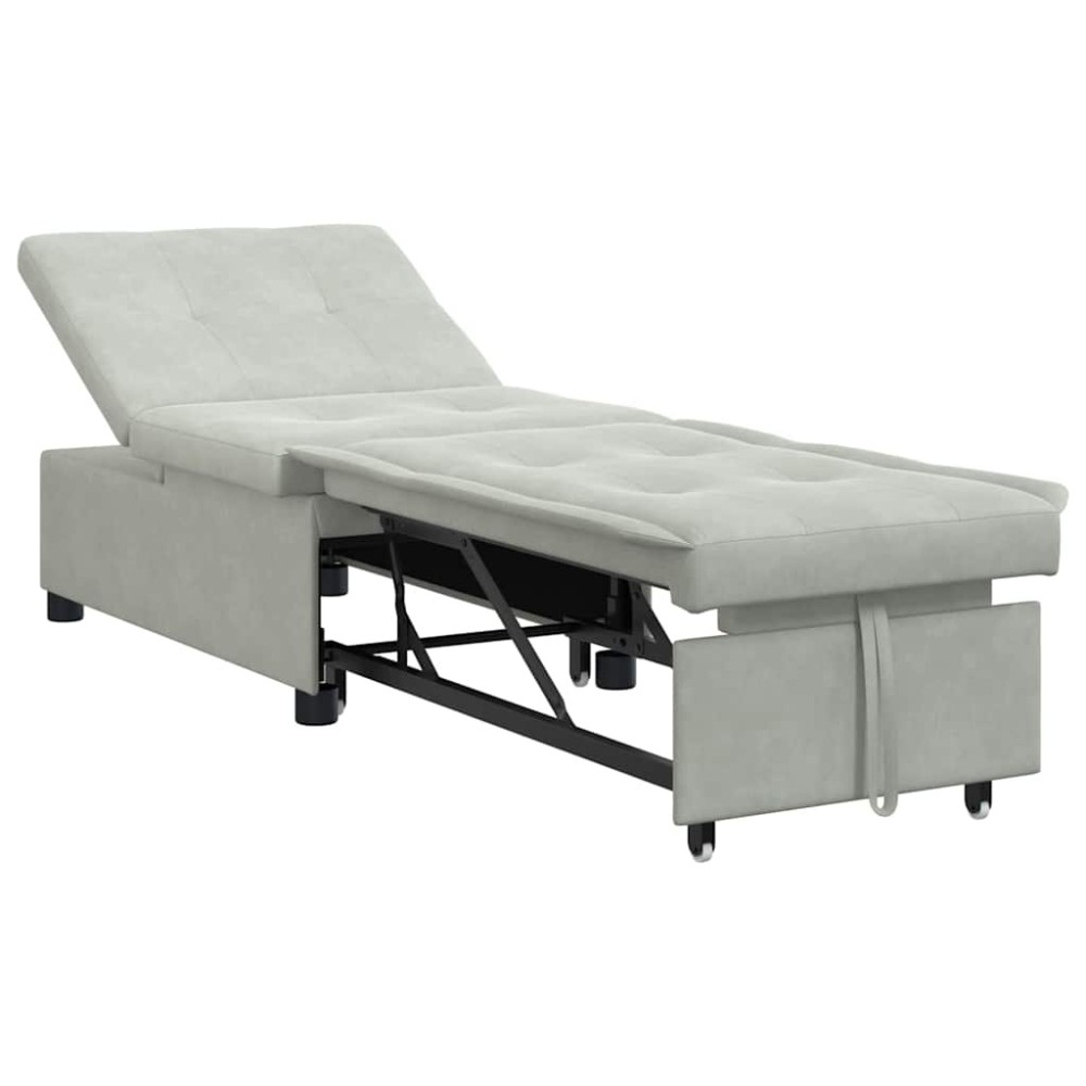 vidaXL Κρεβάτι καναπές Ανοιχτό γκρι 194 x 67 x 82 εκ Βελούδο
