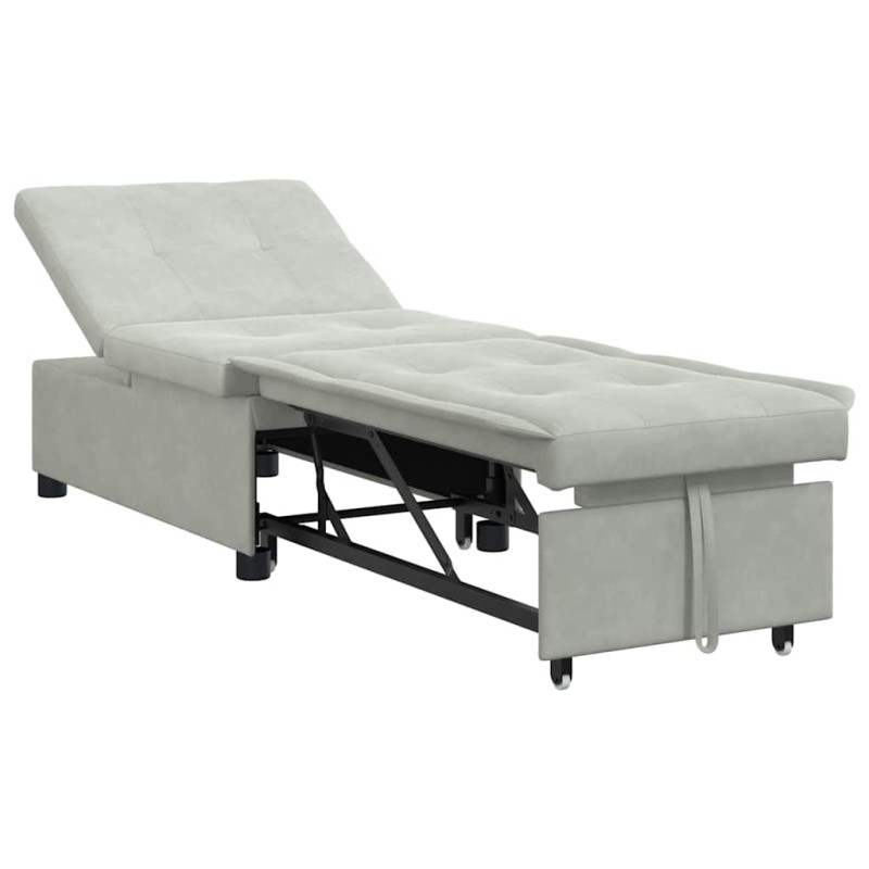vidaXL Κρεβάτι καναπές Ανοιχτό γκρι 194 x 67 x 82 εκ Βελούδο