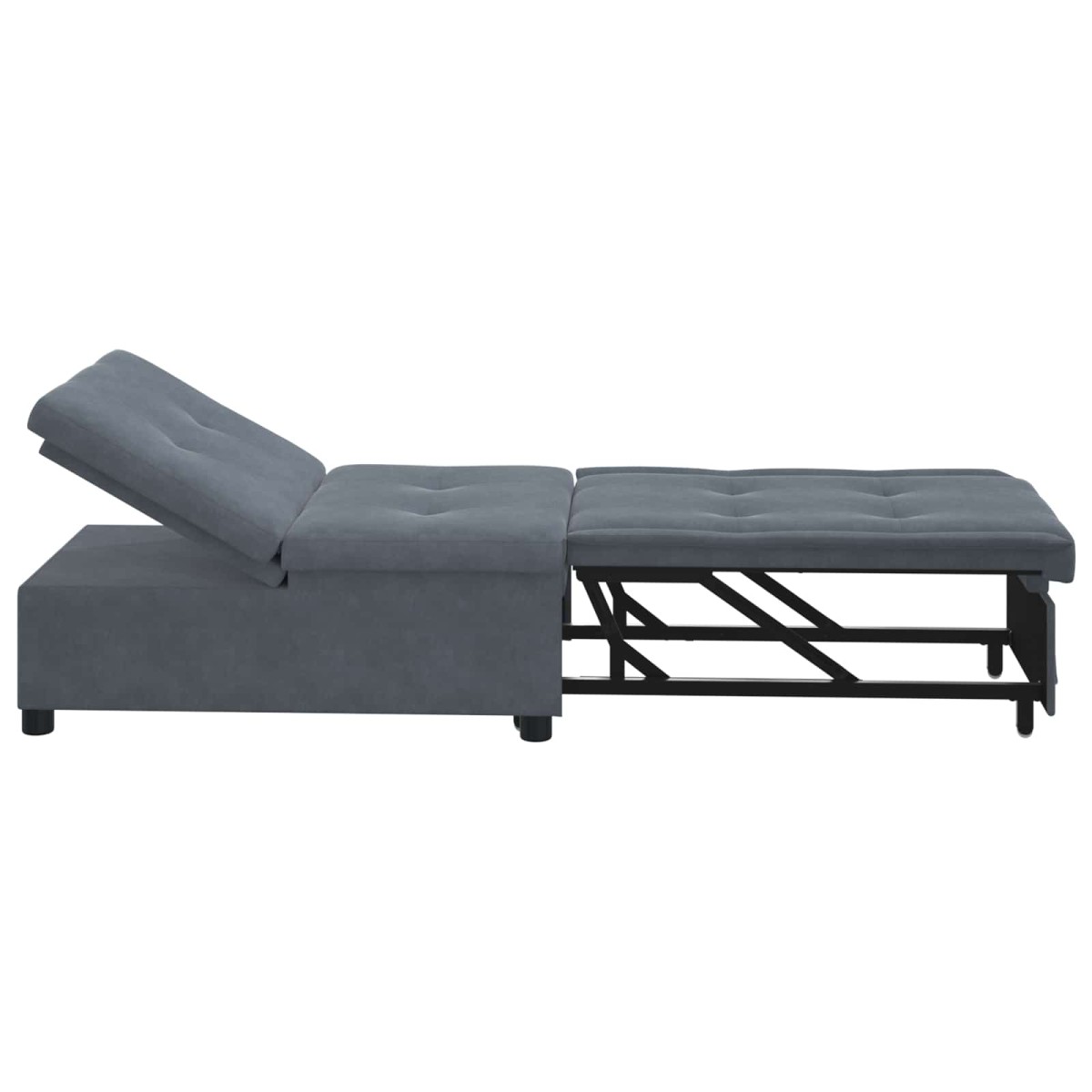 vidaXL Κρεβάτι καναπές Σκούρο Γκρι 194 x 67 x 82 εκ Βελούδο