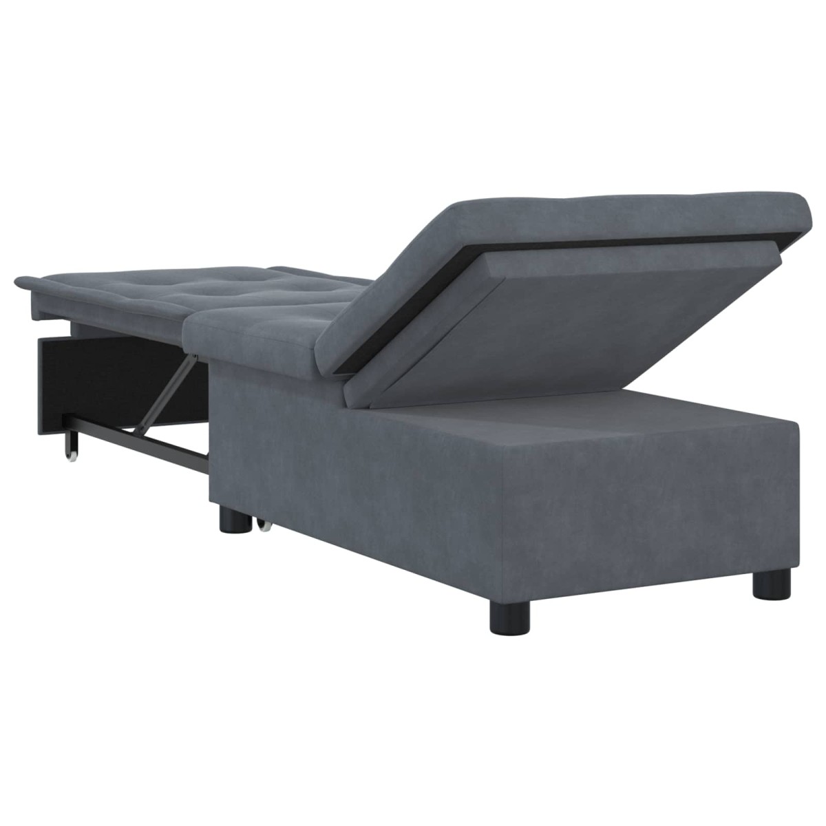 vidaXL Κρεβάτι καναπές Σκούρο Γκρι 194 x 67 x 82 εκ Βελούδο