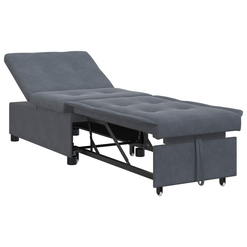 vidaXL Κρεβάτι καναπές Σκούρο Γκρι 194 x 67 x 82 εκ Βελούδο