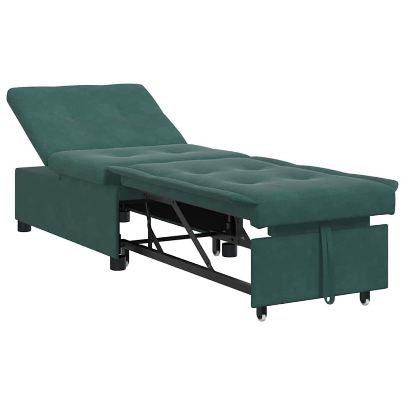vidaXL Κρεβάτι καναπές Σκούρο Πράσινο 194 x 67 x 82 εκ Βελούδο