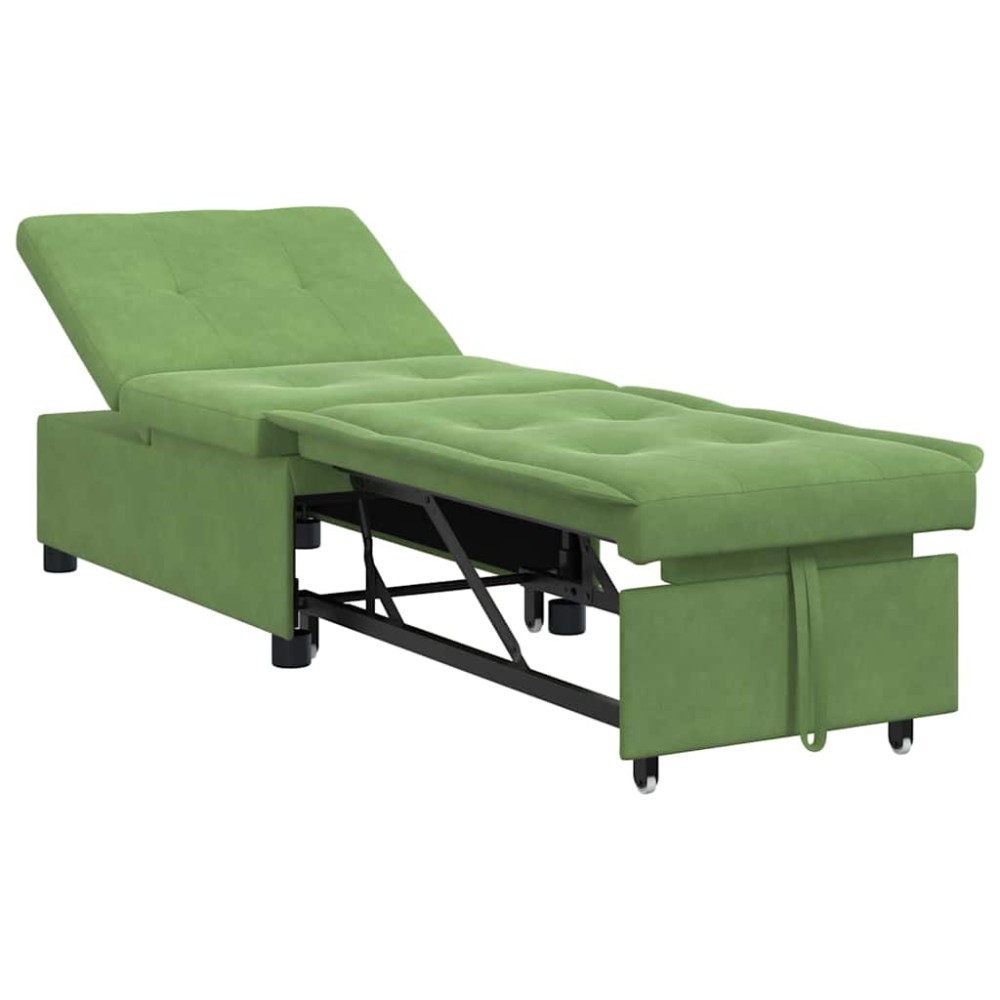 vidaXL Κρεβάτι καναπές Ανοιχτό Πράσινο 194 x 67 x 82 εκ Βελούδο