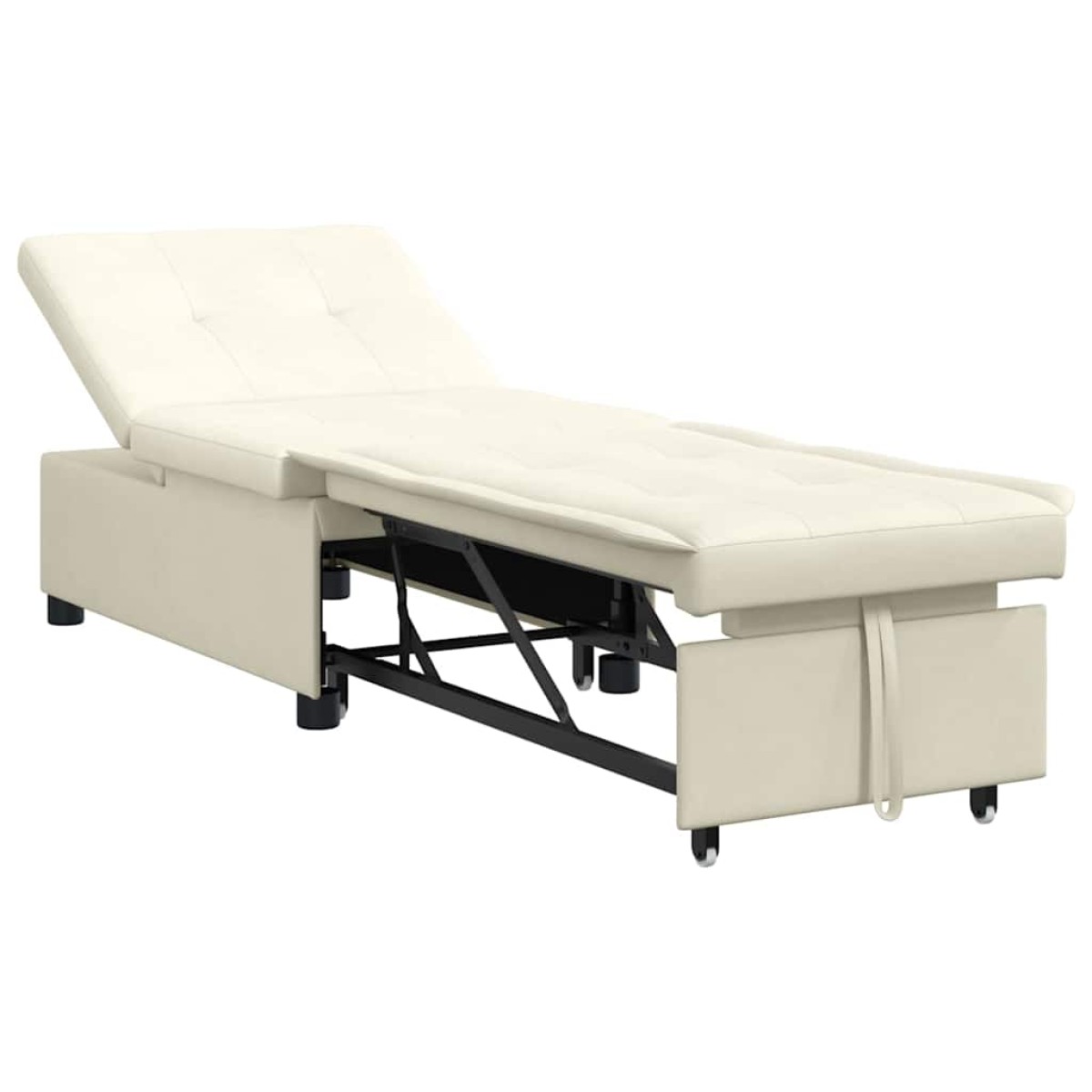 vidaXL Κρεβάτι καναπές Κρεμ 194 x 67 x 82 εκ Βελούδο