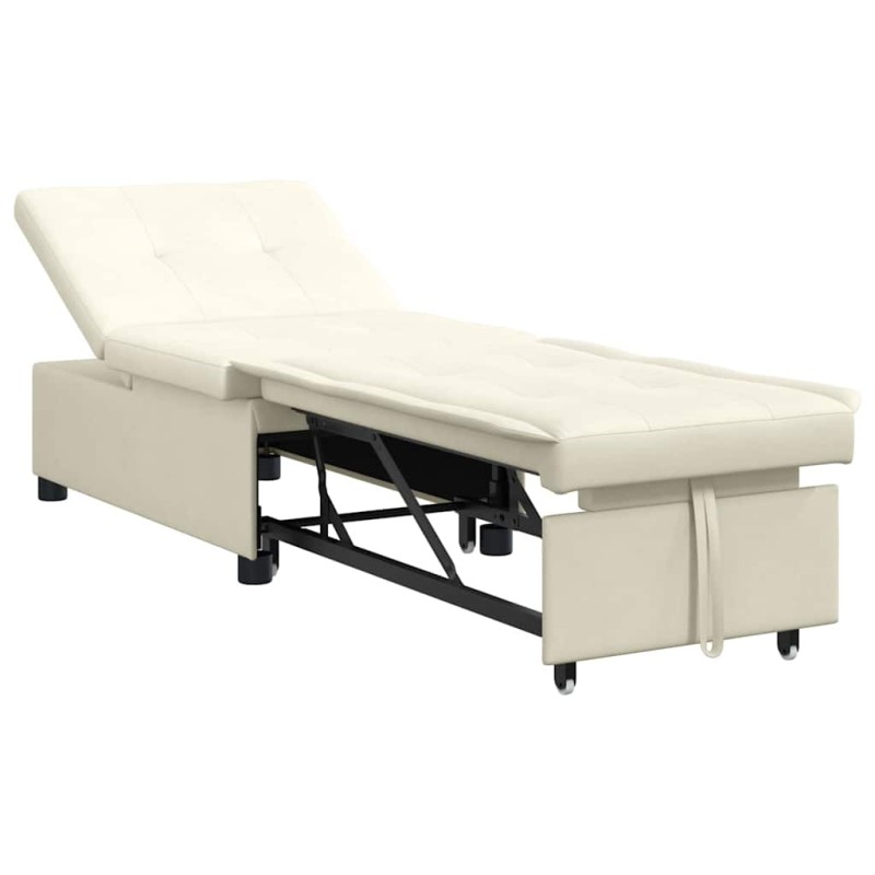 vidaXL Κρεβάτι καναπές Κρεμ 194 x 67 x 82 εκ Βελούδο