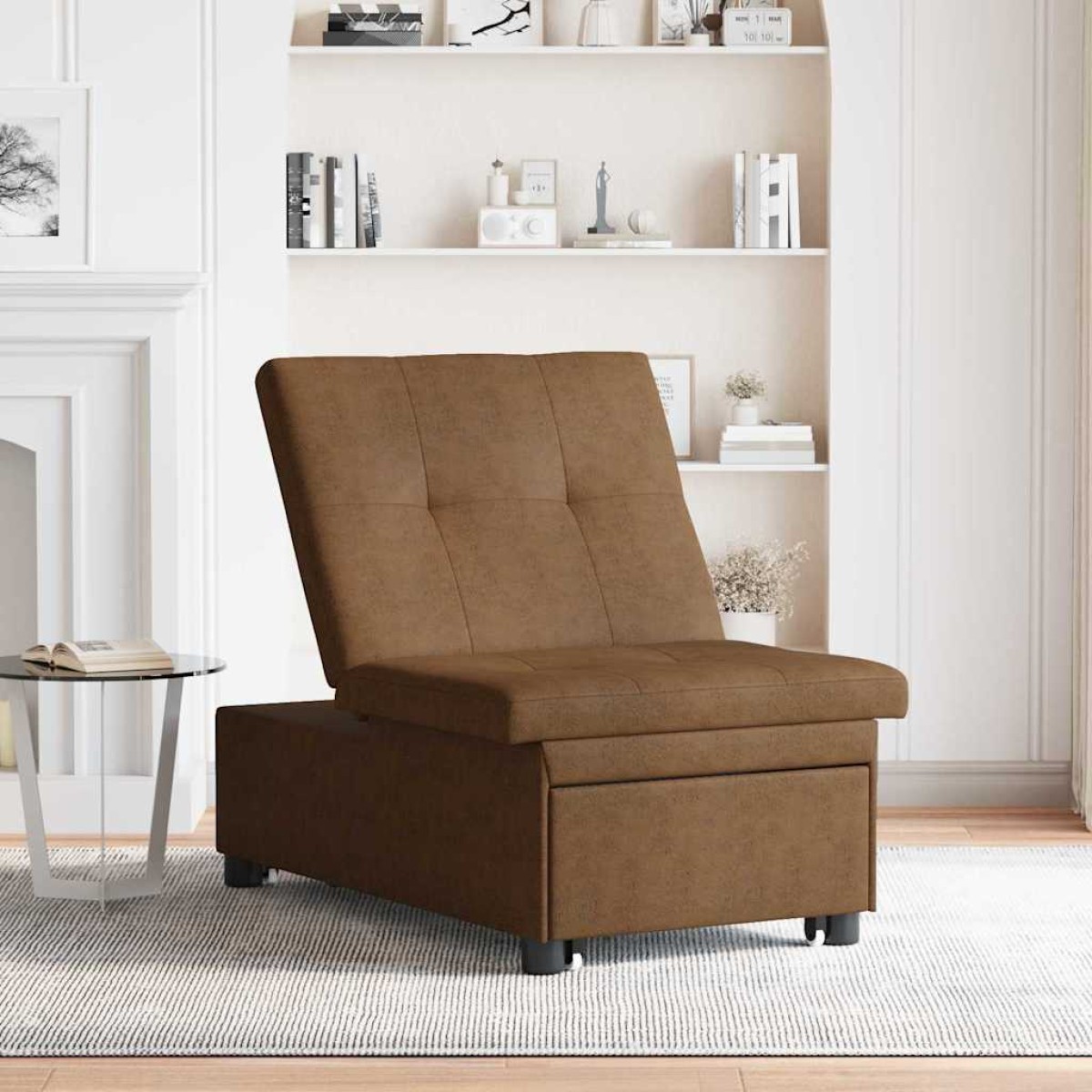 vidaXL Κρεβάτι καναπές Καφέ 194 x 67 x 82 εκ Υφασμα Huahua