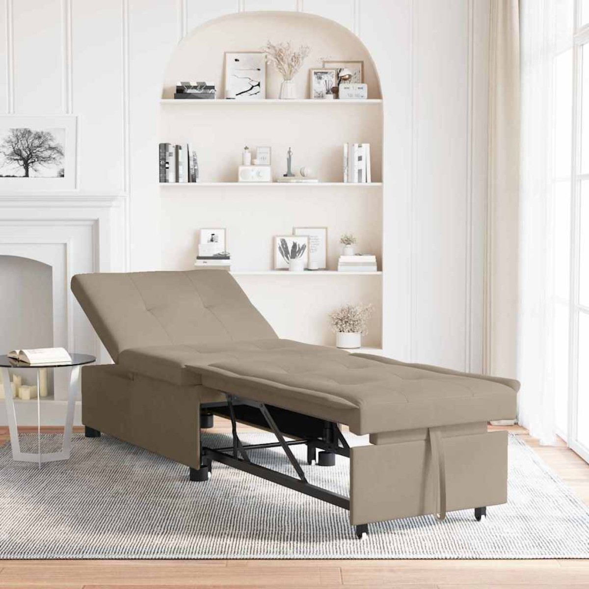 vidaXL Καναπές Κρεβάτι Taupe 194 x 67 x 82 εκ Μικροΐνες