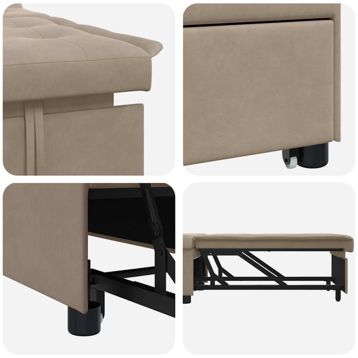 vidaXL Καναπές Κρεβάτι Taupe 194 x 67 x 82 εκ Μικροΐνες