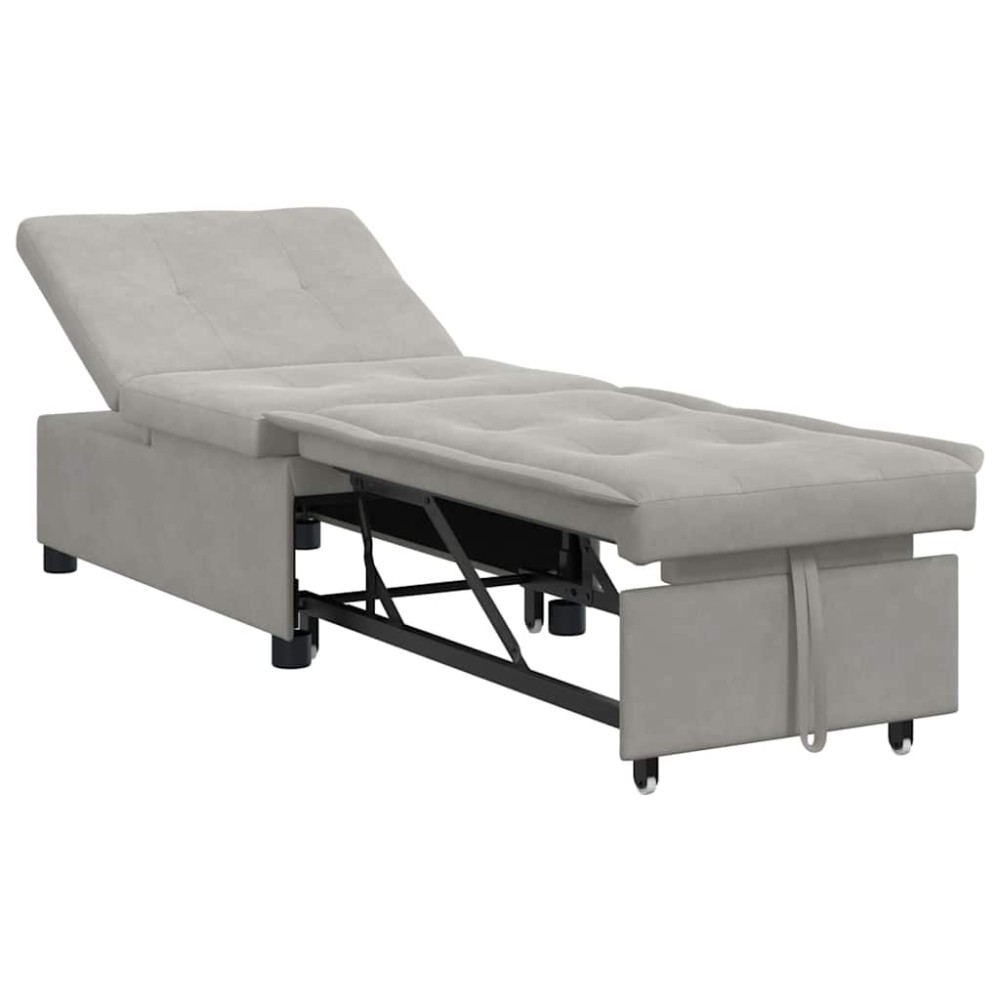 vidaXL Καναπές Κρεβάτι Ανοιχτό γκρι 194 x 67 x 82 εκ Μικροΐνες