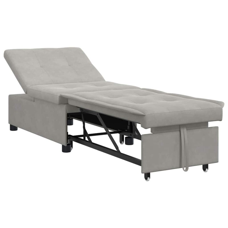vidaXL Καναπές Κρεβάτι Ανοιχτό γκρι 194 x 67 x 82 εκ Μικροΐνες
