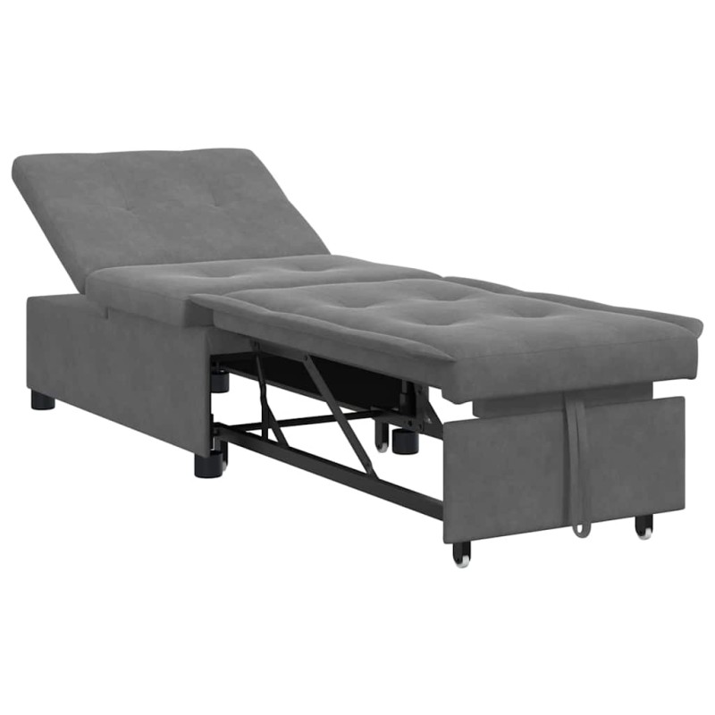vidaXL Καναπές Κρεβάτι Σκούρο Γκρι 194 x 67 x 82 εκ Μικροΐνες