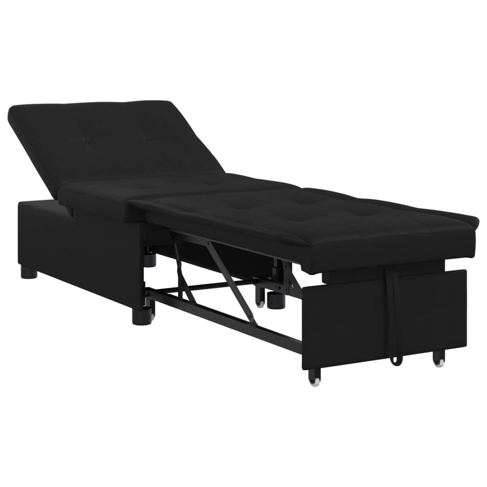 vidaXL Καναπές Κρεβάτι Μαύρο 194 x 67 x 82 εκ Μικροΐνες