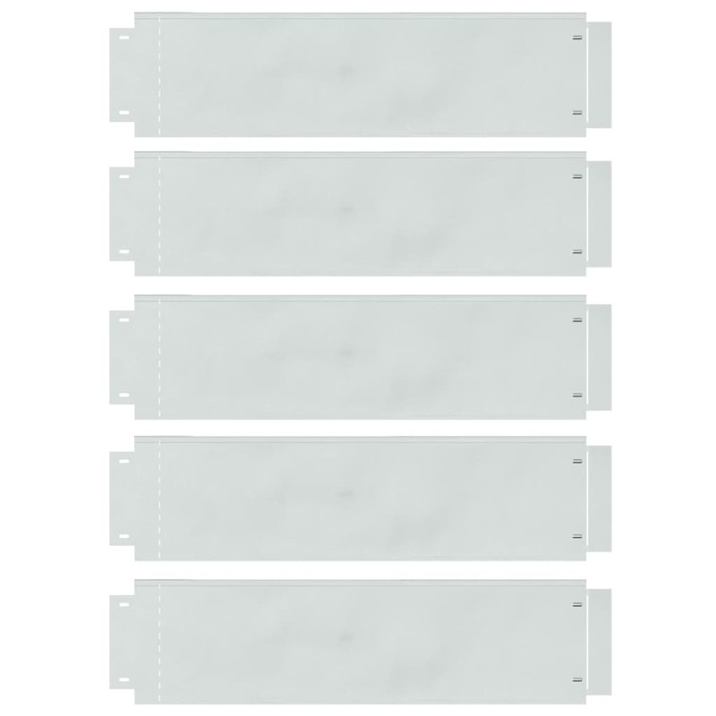 vidaXL Περιγράμματα γκαζόν 5 τμχ. 100 x 25 x 0,07 εκ. Ασημί