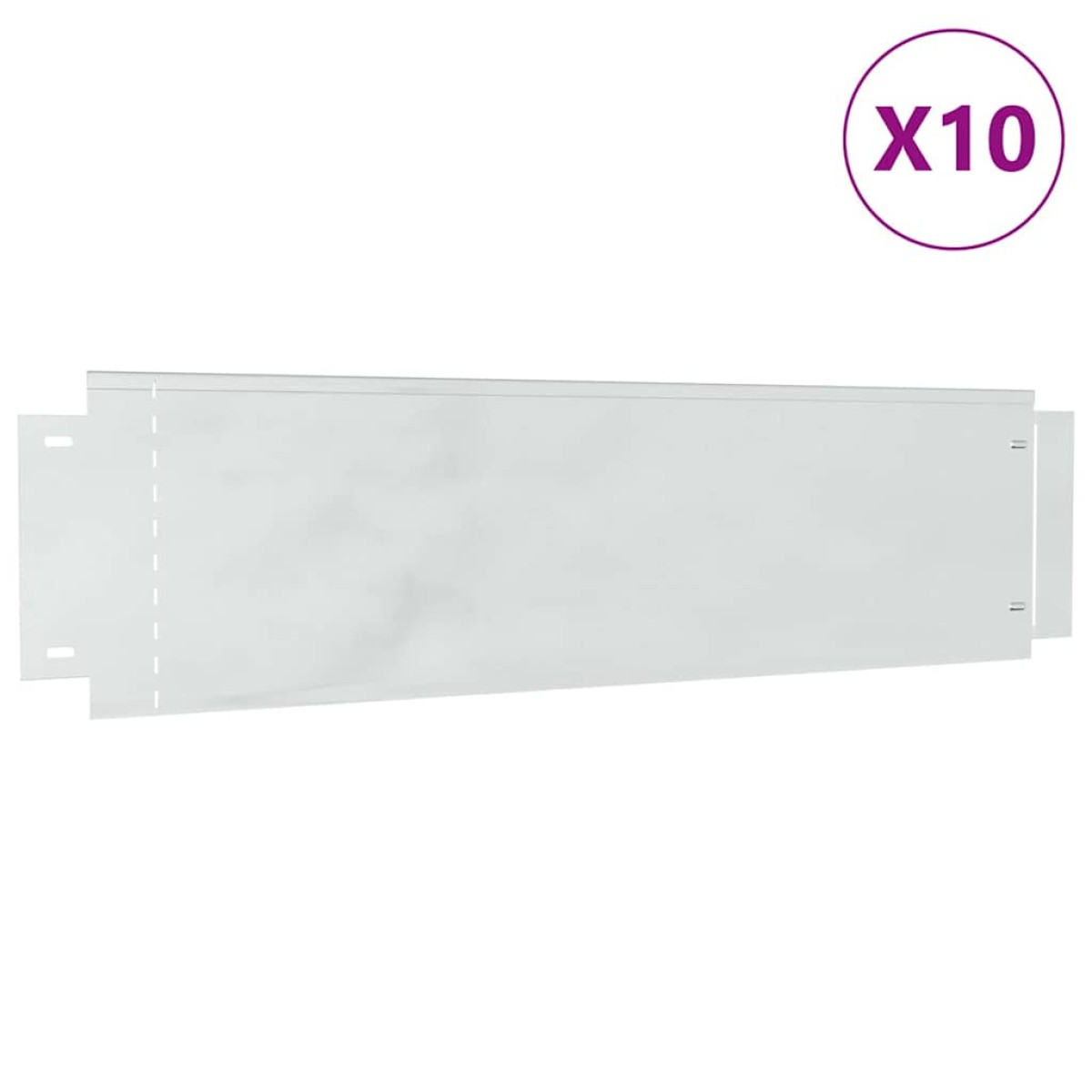 vidaXL Περιγράμματα γκαζόν 10 τμχ. 100 x 25 x 0,07 εκ. Ασημί