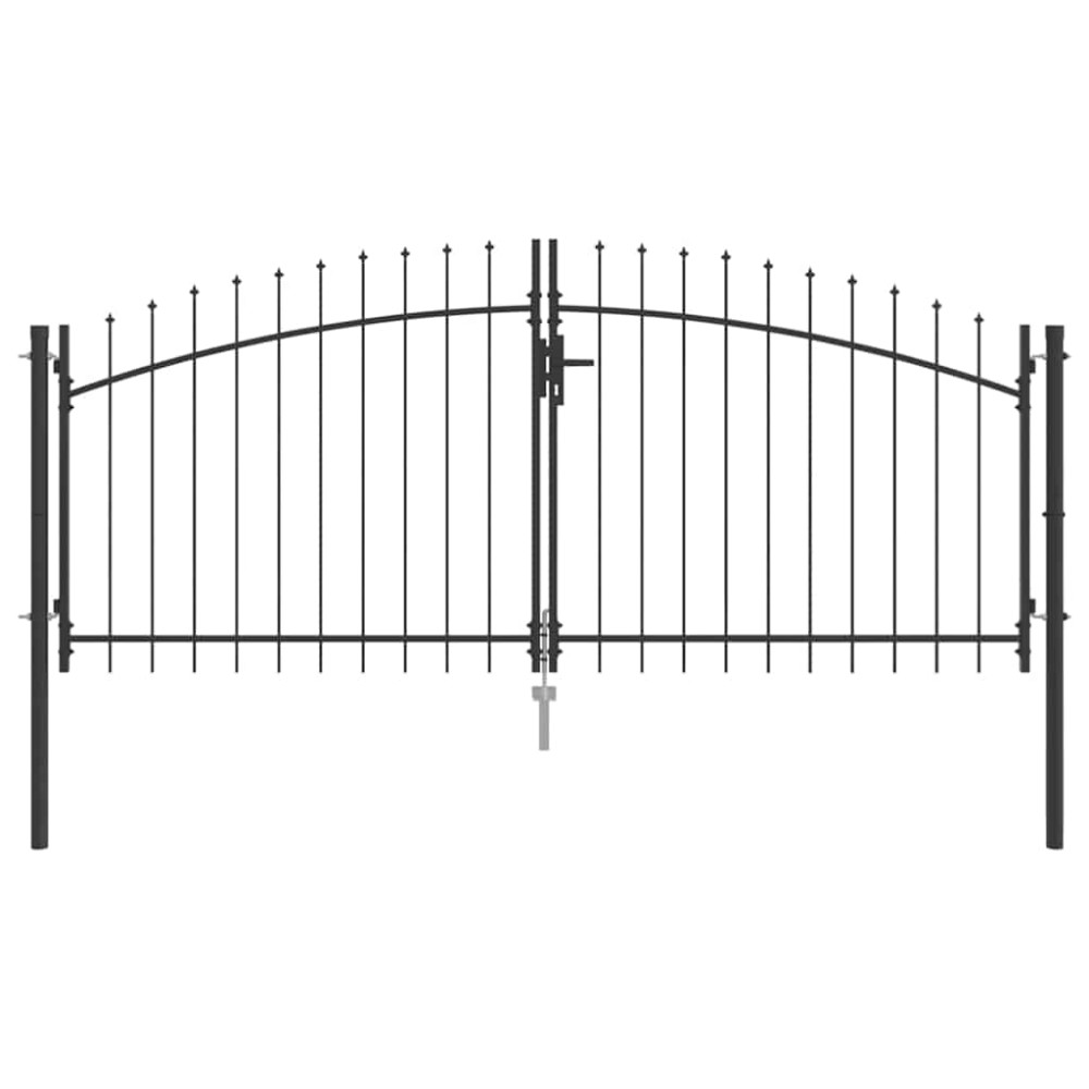 vidaXL Διπλή Πύλη WOERDEN 299,5 x 149,5 εκ. Ατσάλι Γκρι Κλειδώσιμο