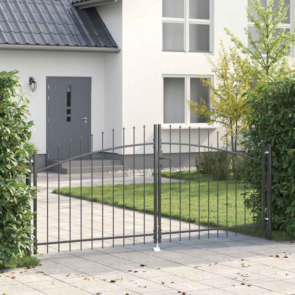 vidaXL Διπλή Πύλη WOERDEN 299,5 x 149,5 εκ. Ατσάλι Γκρι Κλειδώσιμο