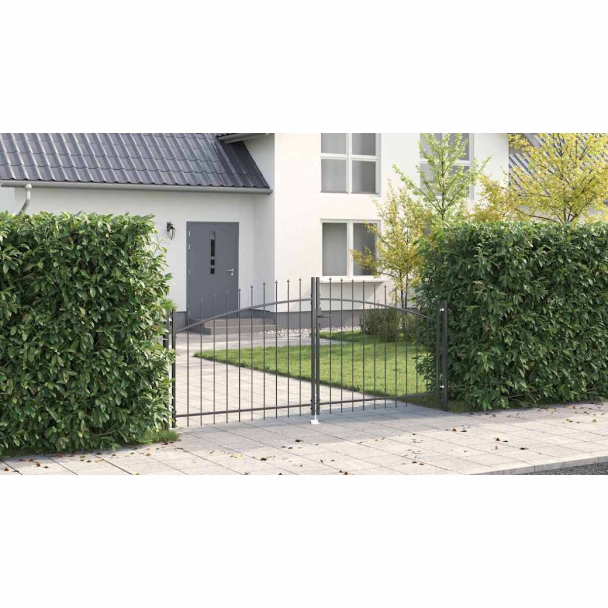 vidaXL Διπλή Πύλη WOERDEN 299,5 x 149,5 εκ. Ατσάλι Γκρι Κλειδώσιμο