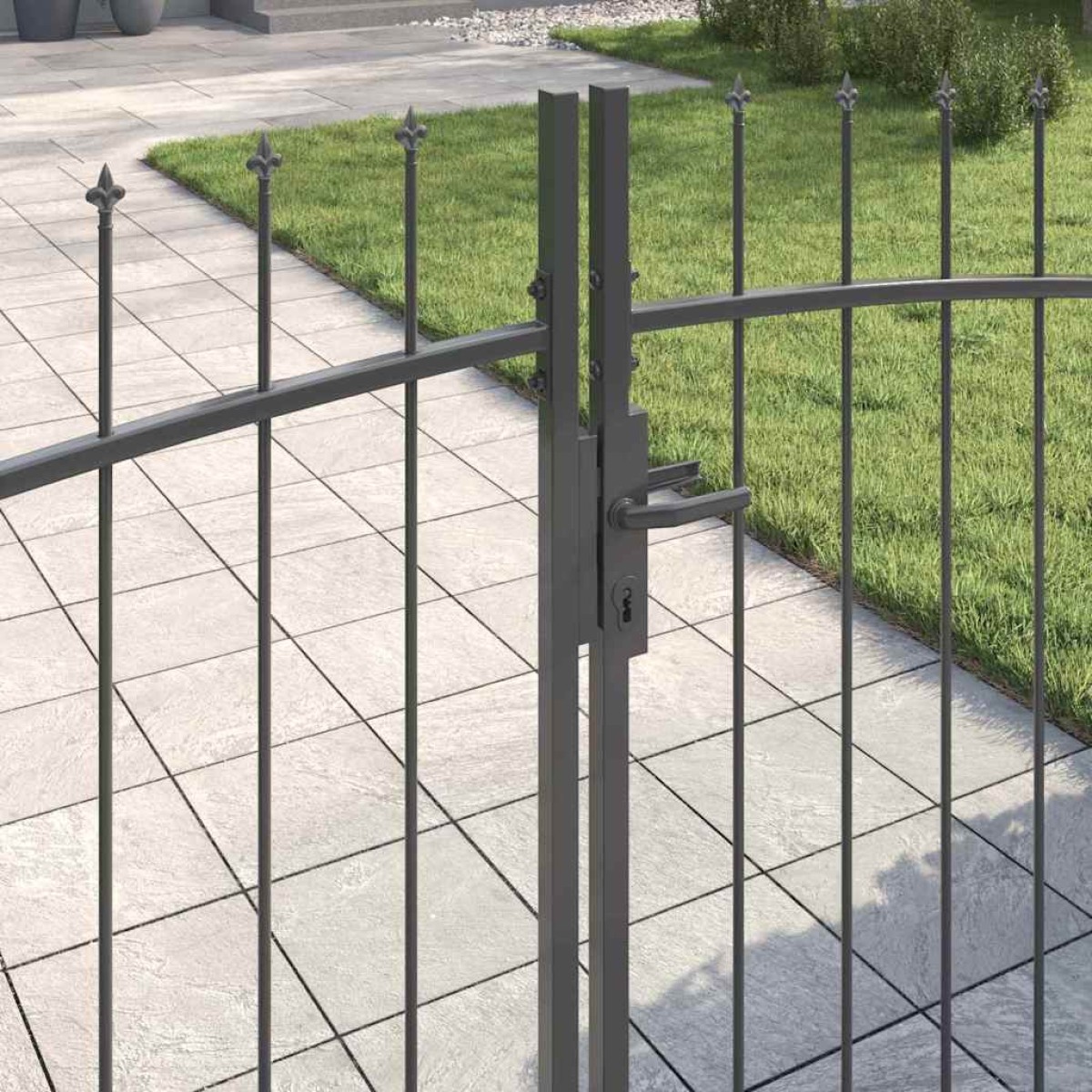 vidaXL Διπλή Πύλη WOERDEN 299,5 x 149,5 εκ. Ατσάλι Γκρι Κλειδώσιμο