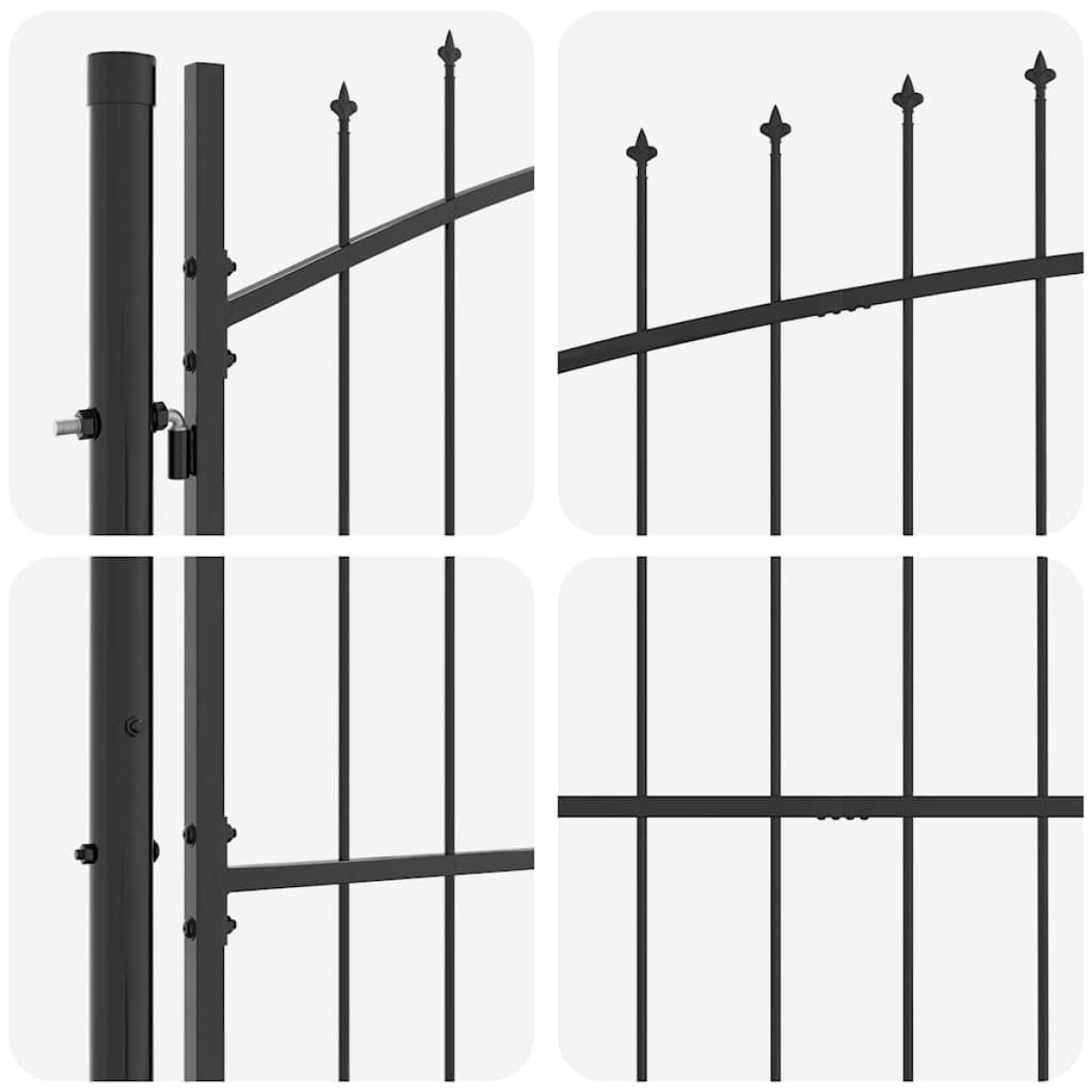 vidaXL Διπλή Πύλη WOERDEN 299,5 x 149,5 εκ. Ατσάλι Γκρι Κλειδώσιμο