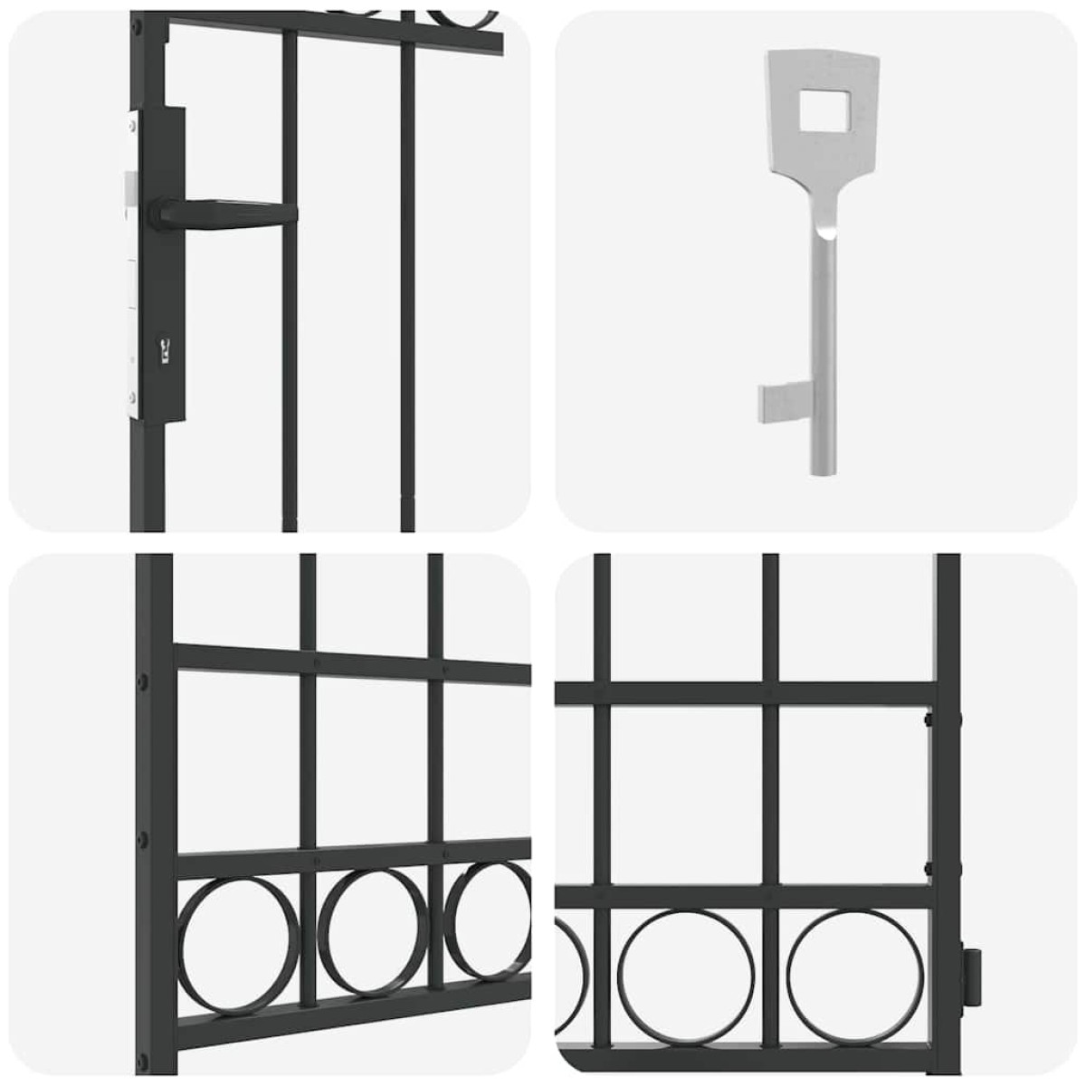 vidaXL Στύλος Περιφράξεων ASSEN 200 x 88 x 14 εκ Ατσάλι Κλειδώσιμο
