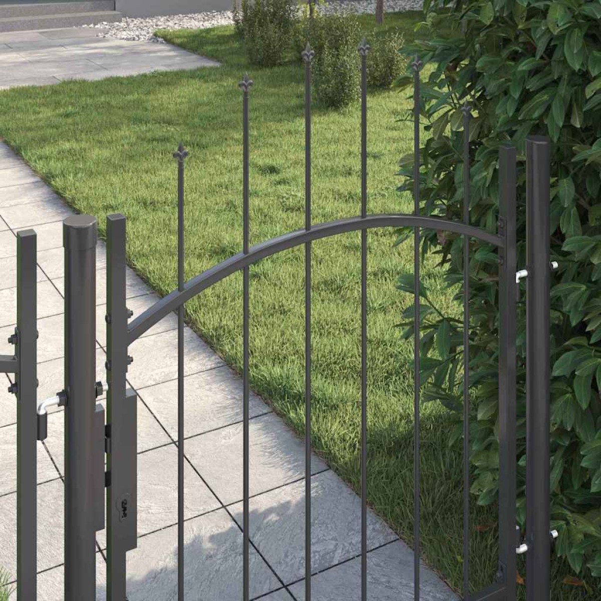 vidaXL Πύλη Κήπου WOERDEN 125 x 100 εκ Ατσάλι Γκρι Κλειδώσιμο