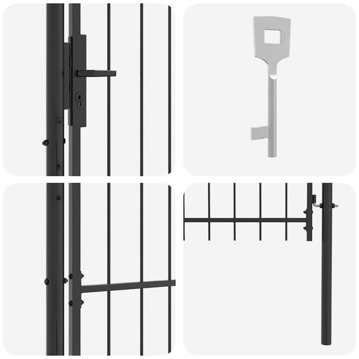 vidaXL Πύλη Κήπου WOERDEN 125 x 100 εκ Ατσάλι Γκρι Κλειδώσιμο