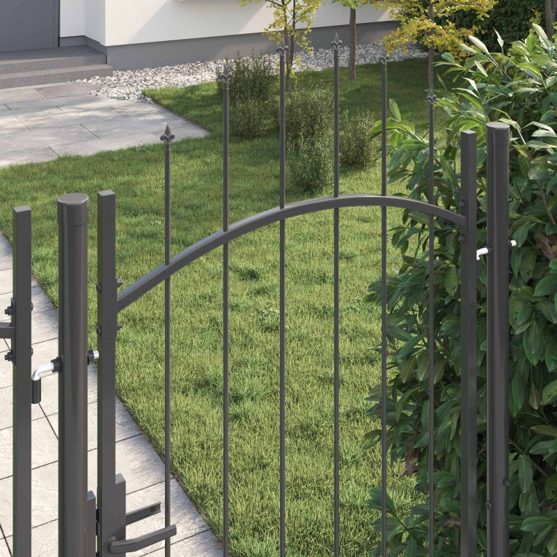 vidaXL Πύλη Κήπου WOERDEN 200 x 100 cm Ατσάλι Γκρι Κλειδώσιμο